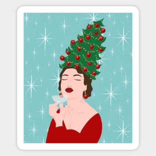 Vintage Christmas Tree hair Sticker